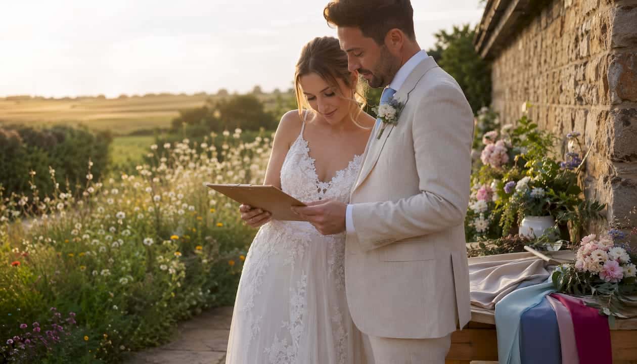 Couple planning wedding at Essex venue